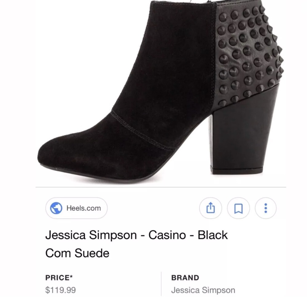 JESSICA SIMPSON CASINO SUEDE ANKLE BOOTIES sz 6.5 - Picture 4 of 8